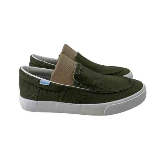Obtaom Olive Green Slip On Shoes Canvas Sneakers Womens 8 Mens 6.5 - Picture 2 of 10